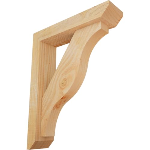 4"W x 16"D x 20"H Funston Slat Rough Sawn Bracket w/Offset Brace, Douglas Fir