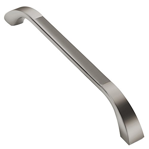 Brushed Chrome Cabinet Knobs and Pulls Chrome Kitchen Cabinet Handles Polished Chrome Cabinet Hardware Bowed Chrome Kitchen Cupboard Cabinet Drawer Door Handles 2 Sizes (128mm/5 Inch, 25 Pack)