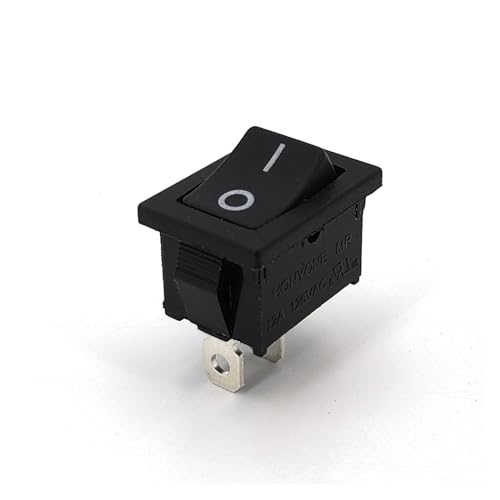 Mini interrupteur à bascule noir 2 positions SPST 2 broches pour montages électriques 5 pièces - 3