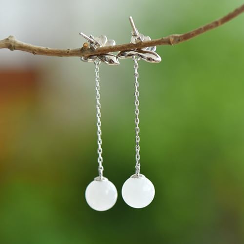 Boucles d'oreilles pendantes jade de Hetian, parfaits bijoux de soirée - 2