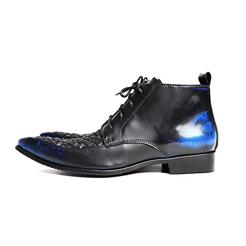 NEW Men Ankle Boots Mens Pointed Lace Up High Top Boots Show For Business Pure Leather