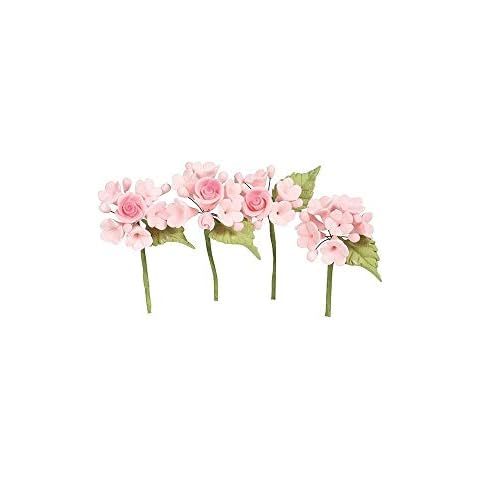 House of Cake Mini Rose Spray, Pink Floral Cake Decoration With Flowers and Leaves, Single Cover