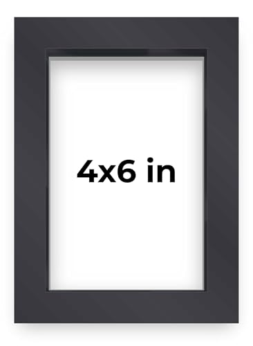 4x6 Inch Black Shadowbox Frame Display Box Frame Interior Size 4x6 Inch by 3/4