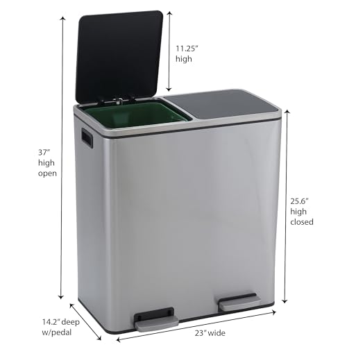 Caneca de basura rectangular doble compartimento 30 litros miniatura 3