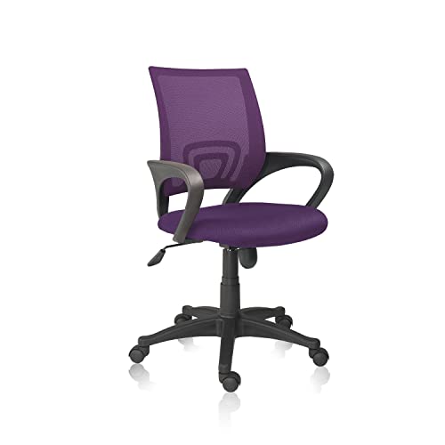 Phase, Silla Giratoria de Oficina, Escritorio o Despacho, Acabado en Violeta, Medidas: 60 cm (Ancho) x 60 cm (Largo) x 90-102 cm (Alto)