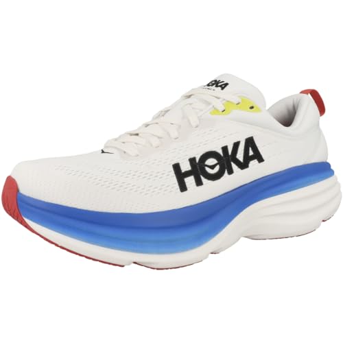 HOKA HOKA Mens Bondi 8 Textile Blanc De Blanc Virtual Blue Trainers 11.5 US