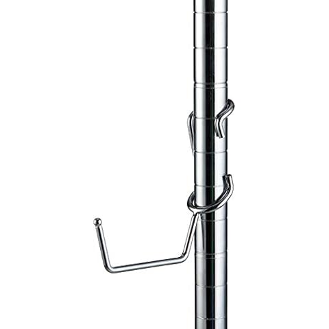 Pole Hooks 5-Pack | Utility Hanger Chrome | Best Solution for Garage Shelving Storage Organization | Use with Metal or Wire Shelves and Racks | Heavy Duty, Easy Installation Cover