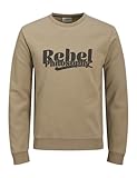 JJ rebel Sweat Crew Neck Jrebrakim-Sudadera con Cuello Redondo, Cashew Roasted, L para Hombre
