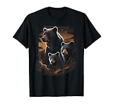 Three Black Bears Animal Graphic for Men Women Boys Girls T-Shirt