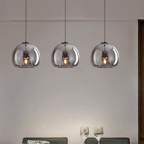 Lámpara de interior de vidrio gris con casquillo E27 y diseño elegante de 60W 5