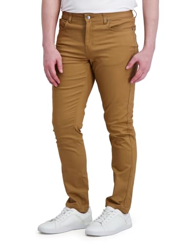 DKNY Calças masculinas – 5 bolsos para homens | Calças casuais elásticas para homens – Calças masculinas de desempenho, Cáqui Britânico, 33W / 30L