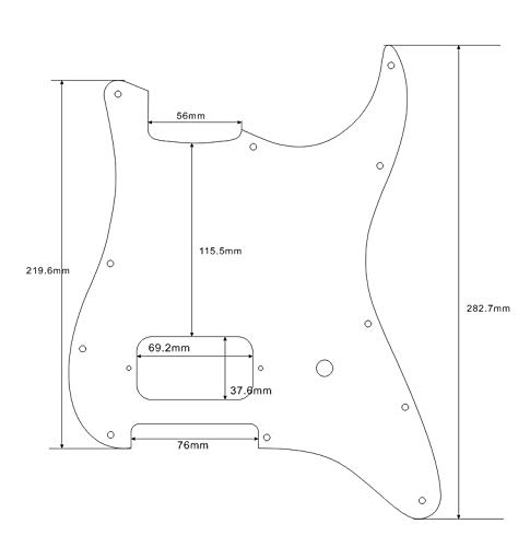 Pièces de guitare pour Fender Stratocaster Start Single Humbucker Pickguard (3 plis) Noir - Les Beatles, Paul McCartney, John Lennon, RIngo Starr, George Harrison Pièces de guitare pour Fender Stratocaster Start Single Humbucker Pickguard (3 plis) Noir – Image 6