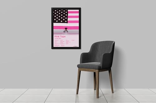 Image of BLINKART lil uzi vert - Pink Tape Wall Photo Frames | Wall Art for Bedroom, Living Room, Studio or Office | Album Cover Print with Spotify Song Link QR Code | Gift for Fans - 8x12 In