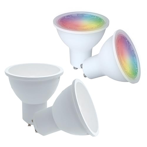 Energeeks - Pack 2 Bombillas Inteligentes LED - Multicolor RGB - Casquillo GU10-5W - 400 Lúmenes - Temperatura Ajustable - Wifi + Bluetooth - Compatible con Alexa y Google - imagen 5