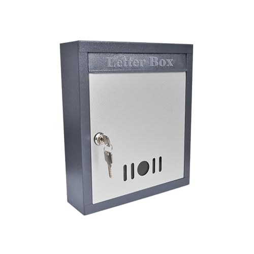 Plantex Wall Mount Letter Box - Suggestion Box/Mail Box/Post Box for Home gate with Secure Key Lock - (Dark Grey) A4 Size