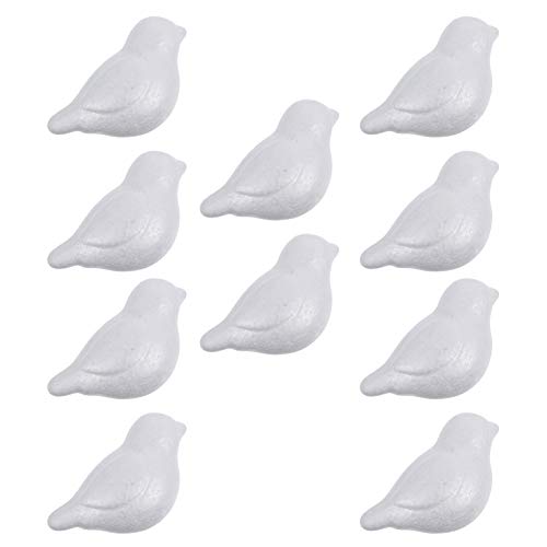 Healifty Lot de 10 oiseaux en mousse de polystyrène, forme d'animaux pour bricolage, peinture, dessin
