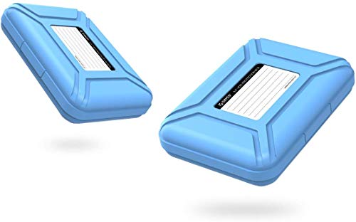 ORICO Hard Drive Protector Case 3.5 Inch HDD Protective Box/Storage Case for Western Digital WD Seagate Toshiba Samsung,Stackable and Sortable Memo(Blue)