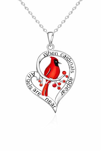 SUPAC Red Cardinal Wing Ring and Necklaces Silver-Plated