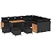 vidaXL Gartensofa-Set mit Kissen 13 pcs Schwarz, Moderne Garten- und Terrassensofas, langlebig, leicht, UV-beständig, vielseitige Möbel für draußen
