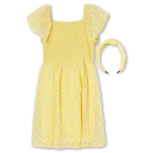 Speechless Girls' Short Sleeve Chiffon Dress and Headband
