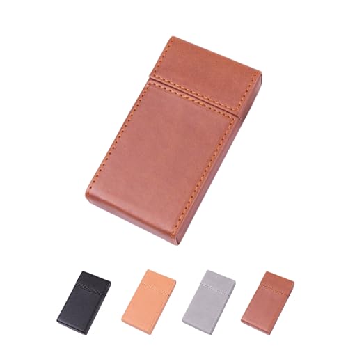 Étui Boite A Cigarettes en Cuir PU Slim Homme Femme Paquet De Cigarettes Fermeture Aimantée,Portable Extra Slim Boîtes à Cigarettes,Imperméable Étanche à La...