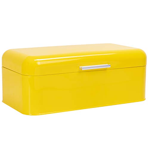 Large Yellow Bread Box - Powder Coated Stainless Steel - Extra Large Container