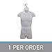 SSWBasics Male Molded Shatterproof White Shapely Torso Form with Hook - Fits Men's Sizes