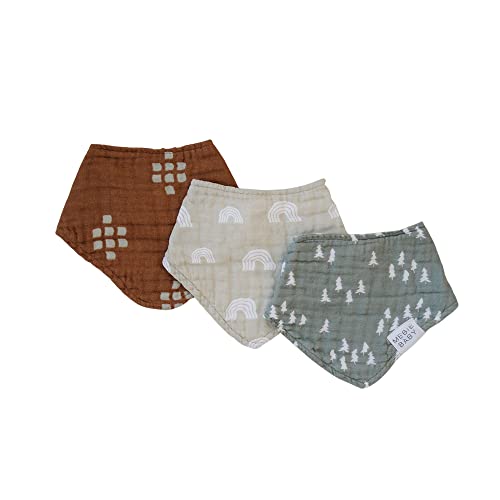 Image of Mebie Baby Muslin Cotton Bib, 3 pack, Baby Bib Set for Burp, Spit Up, Drool, Bandana Bibs for Baby Boy or Baby Girl