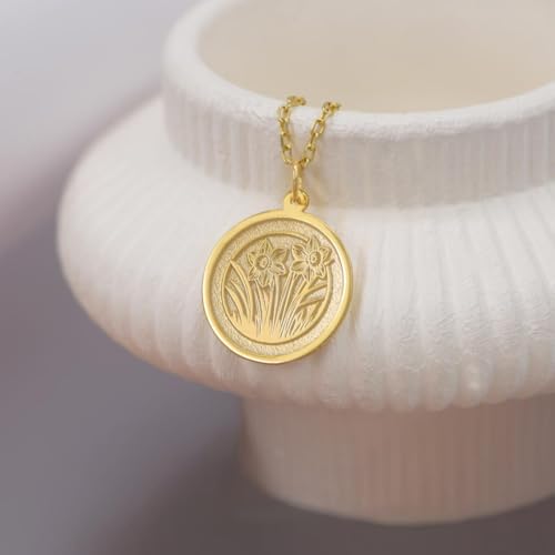 Collier minimaliste jonquille argent LKBEADS pour sublimer un décolleté