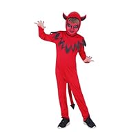 Rubies Costume Piccolo Diavolo per bambino e bambina, Tuta e coda con cappuccio, Ufficiale, Diavolos, Demoni per Halloween, Feste e Cosplay