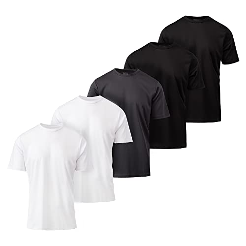 Boys Active T-Shirt - Quick-Dry Athletic Workout Training Stretch Crew Neck Short Sleeve Top 5 Pack