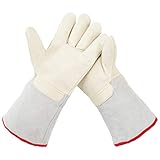 Holulo Cryogenic Gloves Cold Storage Mid-arm Work Glove Liquid Nitrogen Frozen Cryo Gloves for Liquid Nitrogen 14.2
