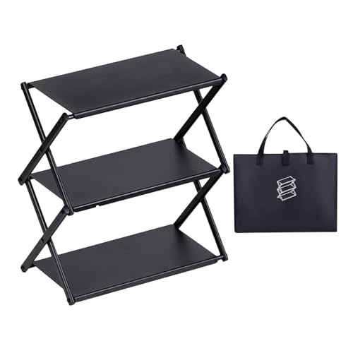 折りたたみ棚、折りたたみ棚,折りたたみ式キャンプテーブル折りたたみ式収納棚キャンプ用収納ラック | 革新的なポータブルキャンプラック、キャンプ、アウトドア活動、旅行用の金属製収納棚