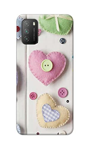 Image of PRINTFIDAA Heart Shape Hard Back Cover for Poco M3 Back Cover -(P6) KAT1010