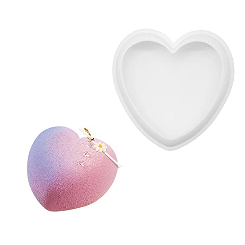 Zavaca Silicone Large Heart Shape Cake Mold 6-1/3 Inch Baking Pan for Baking Popsicle Cakesicle Molds Letter Molds Gift for Easter Summer Vacation Birthday
