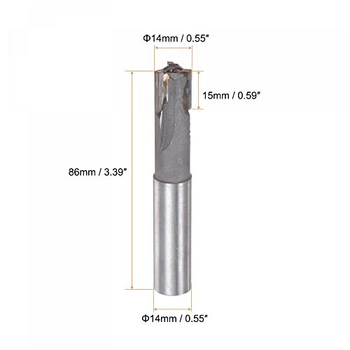 Image of uxcell Square Nose End Mill, 14mm Cutting Dia Tungsten Carbide Tip 3 Straight Flutes Milling Cutter with 14mm Straight Shank