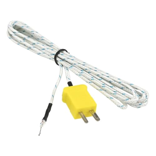Termopar K TP-01 de 2m: sensor de temperatura con cabeza de conexión para multímetro