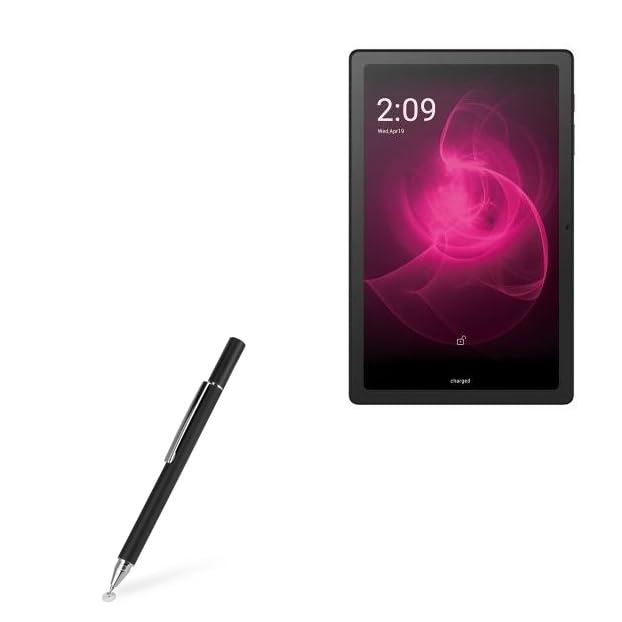 BoxWave Stylus Pen Compatible With T-Mobile REVVL TAB 5G - FineTouch Capacitive Stylus, Super Precise Stylus Pen - Jet Black