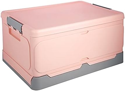 Folding Storage Box, ROSELIFE Student Books Storage Box, Foldable Storage Box for Clothes, Snacks, Toys, Etc., Suitable for Home Use, Supermarket Shopping, Car Trunk, 18.5" x 13.3" x9.0", Large, Pink