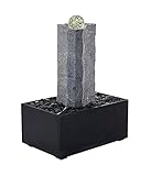 Dehner Gartenbrunnen Beata inkl. Beleuchtung, ca. 68 x 45 x 85 cm, Granit, grau/schwarz