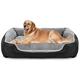 Dog Bed, Dog Beds for Large Medium Dogs, Rectangle Washable Dog Bed Comfortable and Breathable Large Dog Bed, Pet Bed (Black, XXLarge(112 * 86cm))
