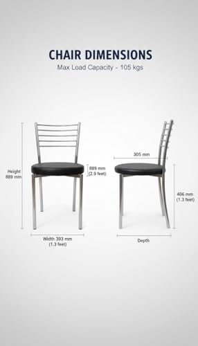 Image of RISHVIA Office Visitor Student Study Chair Home Resturant Dining Multipurpose with a Steel Chrome