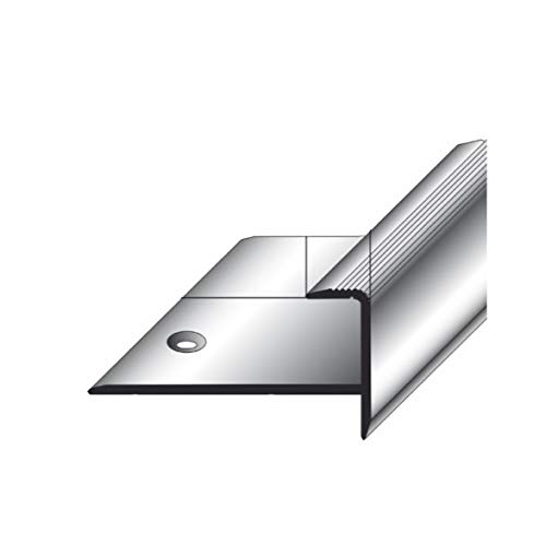 Perfil de acabado / guardacanto, por parquet, 13,3 mm de elevación, aluminio anodizado, perforado