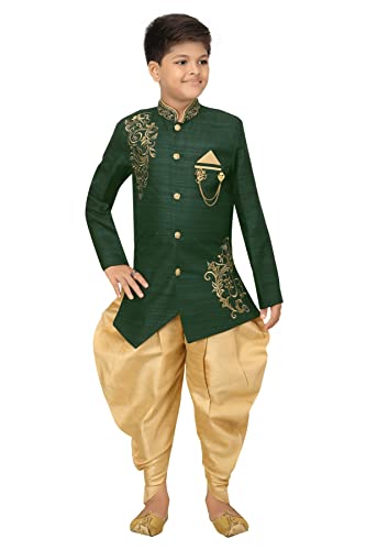 Image of AHHAAAA Kids Ethnic Silk Blend Sherwani /Indo Western and Dhoti Pant For Boys