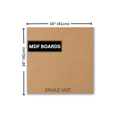 Image of ArtzFolio MDF Board 2.1mm Thick Cutout Sheets for DIY Art Craft Project | Unfinished Sides Engineered Wood Blanks for Paintings, Laser, Engraving | 16x16 inch (41x41 cms) | Single Piece