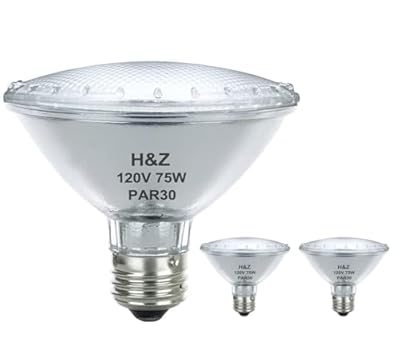 H&Z PAR30 Short Neck, 2 Pack PAR30 75W 120V with E26 Medium Base, PAR30 Halogen Dimmable, 3000K Warm White, High Efficiency & Long Lasting Life PAR30 Flood Light for Track Lighting Bulbs