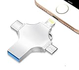 USB Flash Drive Photo Stick 64GB - 4 in 1 USB 3.0 High Speed Thumb Drive Memory Stick Portable Jump Drive Storage Device for iPhone/IPad/Computer/Laptop/PC/Android External Data Storage (64, GB)
