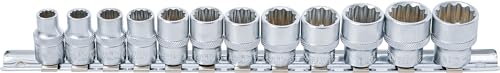 BGS 9105 | Conjunto de chaves de vidro, 12 faces, entrada 10 mm (3/8') | 8-19 mm, 12 peças