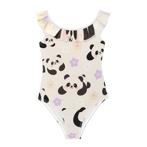 Bañador de niña de secado rápido SyXIOP con diseño de panda animado