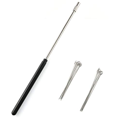 E-outstanding Reusable Inoculating Loop Inoculating Rod Kit Laboratory Research Teaching Tools (5pcs 3mm Inoculating Ring + 5pcs 4mm Inoculating Ring + 1 piece Inoculating Rod)